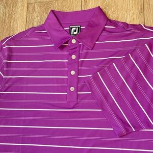 Men’s Footjoy Golf Polo Shirt Athletic Fit Size XL Extra Large Purple & White